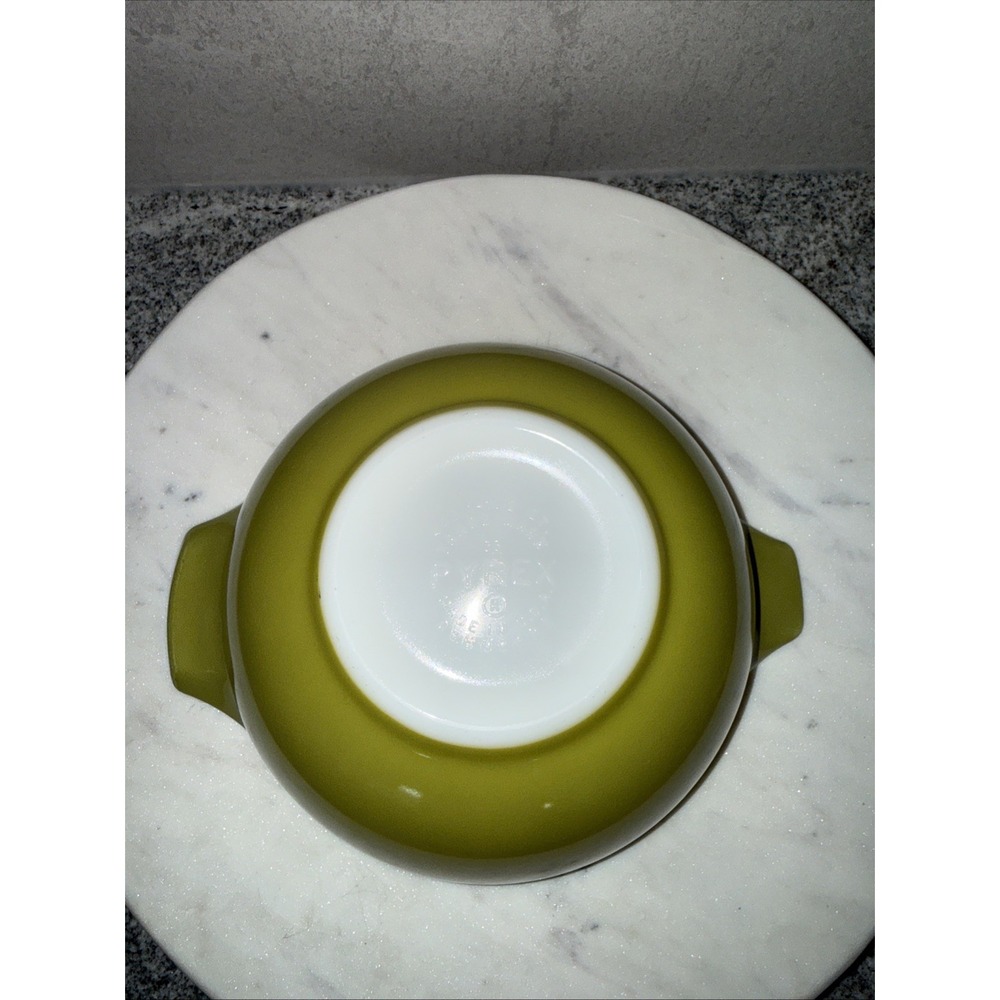 Vintage Pyrex 442 1-1/2 Quart Cinderella Mixing Bowl Verde Green Olive Avocado - Picture 3 of 12